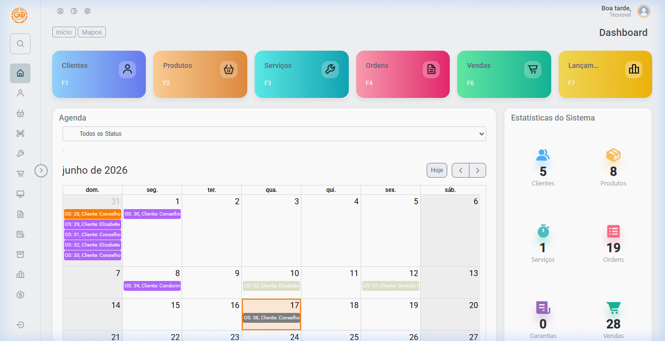 GestorOS Dashboard Desktop