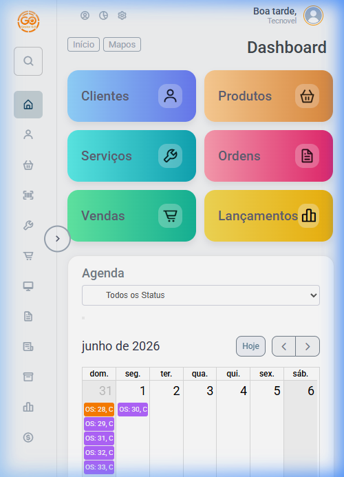 GestorOS Dashboard Mobile